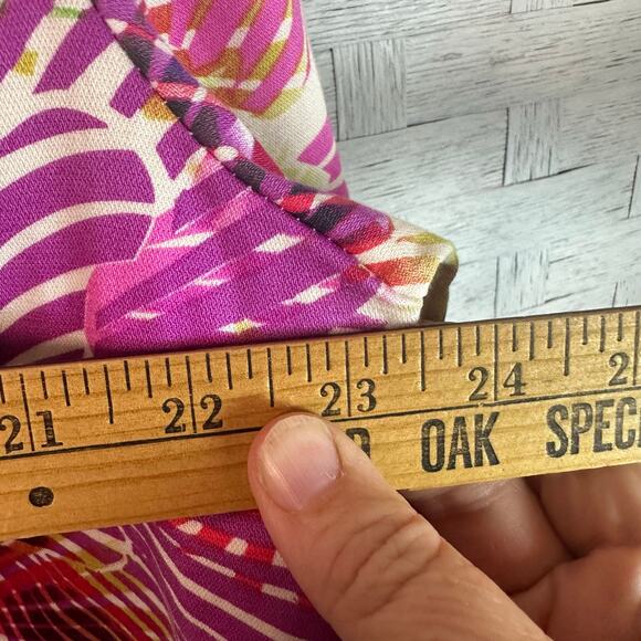 Chico’s Womens tropical floral denim jacket very colorful button up plus size - Picture 9 of 10